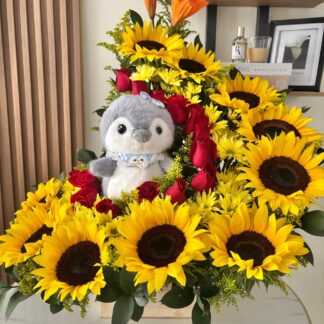 Ramo especial de girasoles y rosas