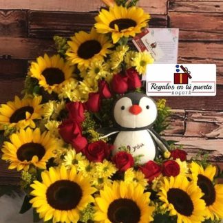 Ramo especial de girasoles y rosas