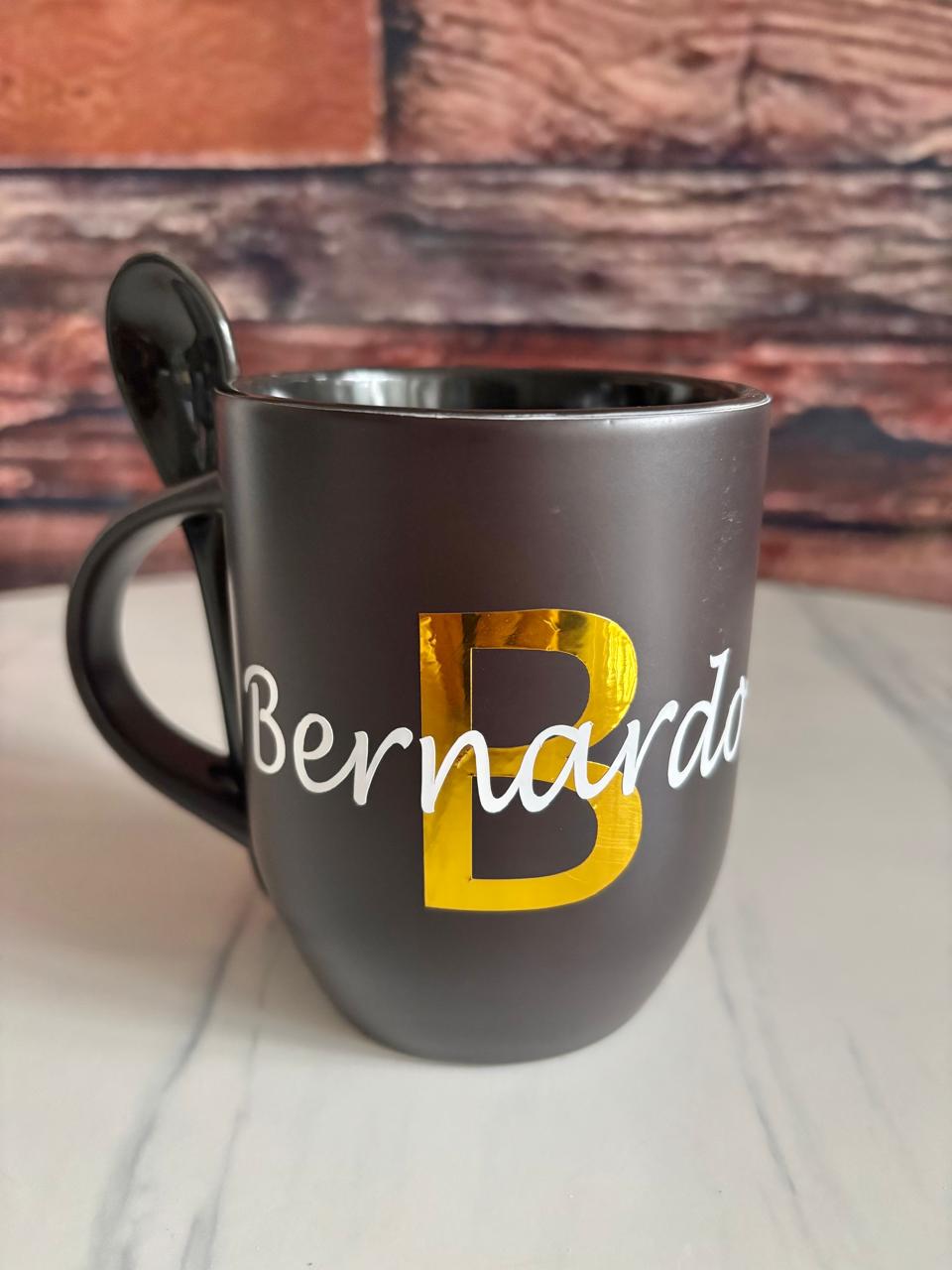 Mug con cuchara, nombre personalizado